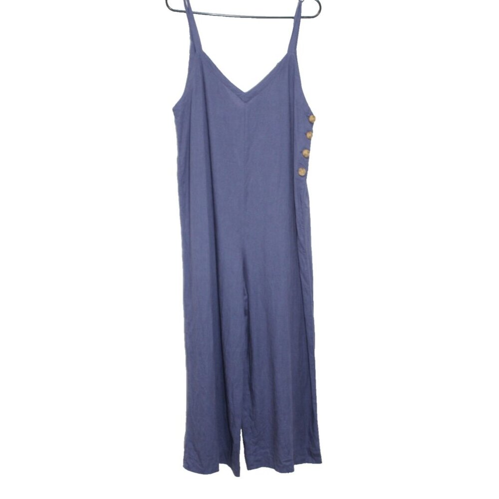 Urban Outfitters Jumpsuit Linen Rayon Blend Slate Blue One Piece Romper Medium